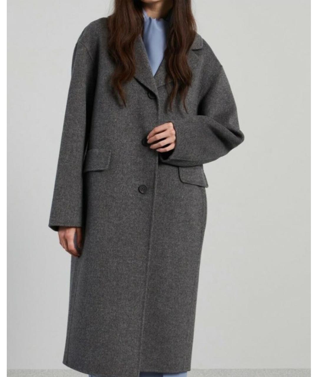 'S MAX MARA Серое шерстяное пальто, фото 6