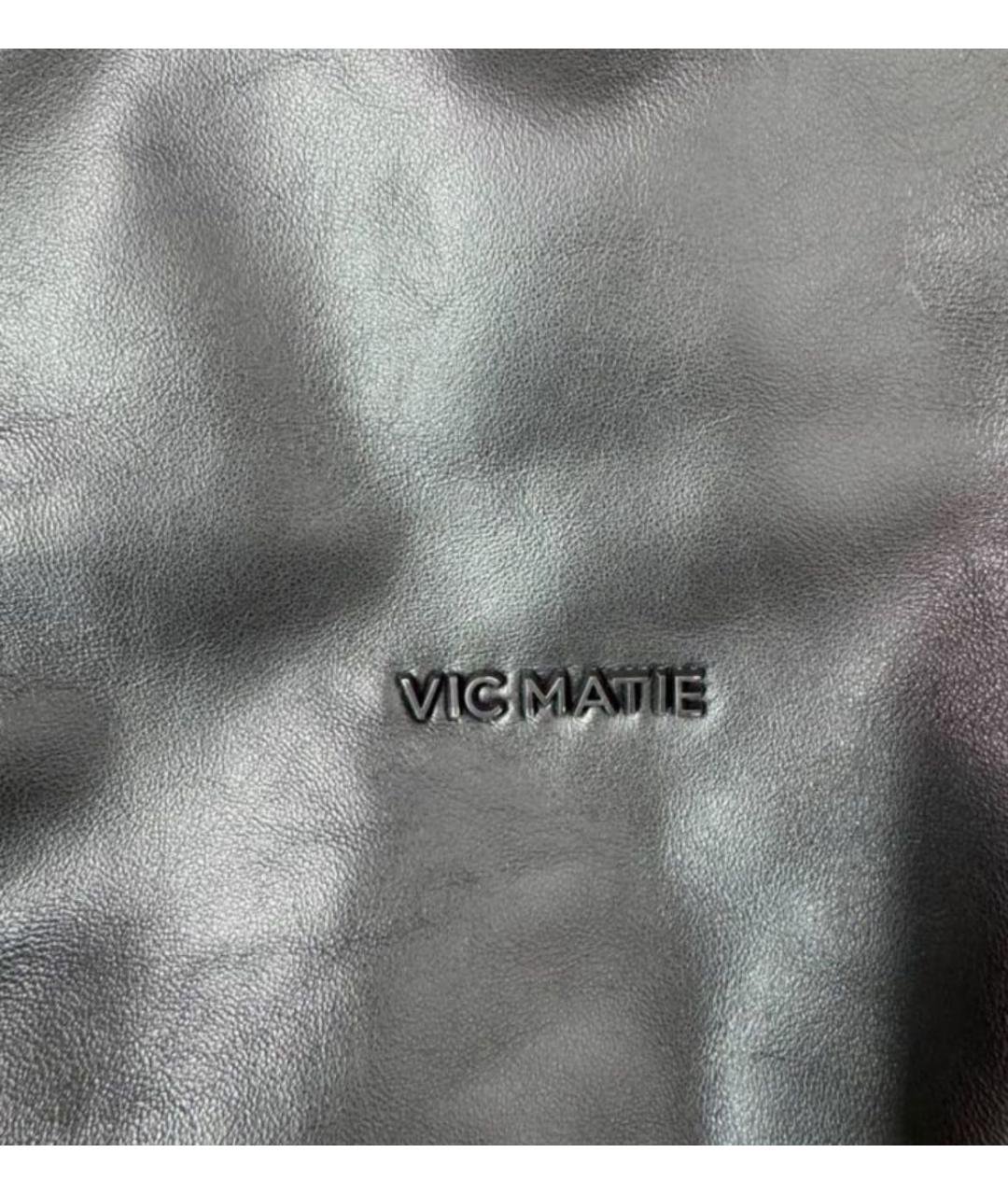 VIC MATIE Черная кожаная сумка тоут, фото 5