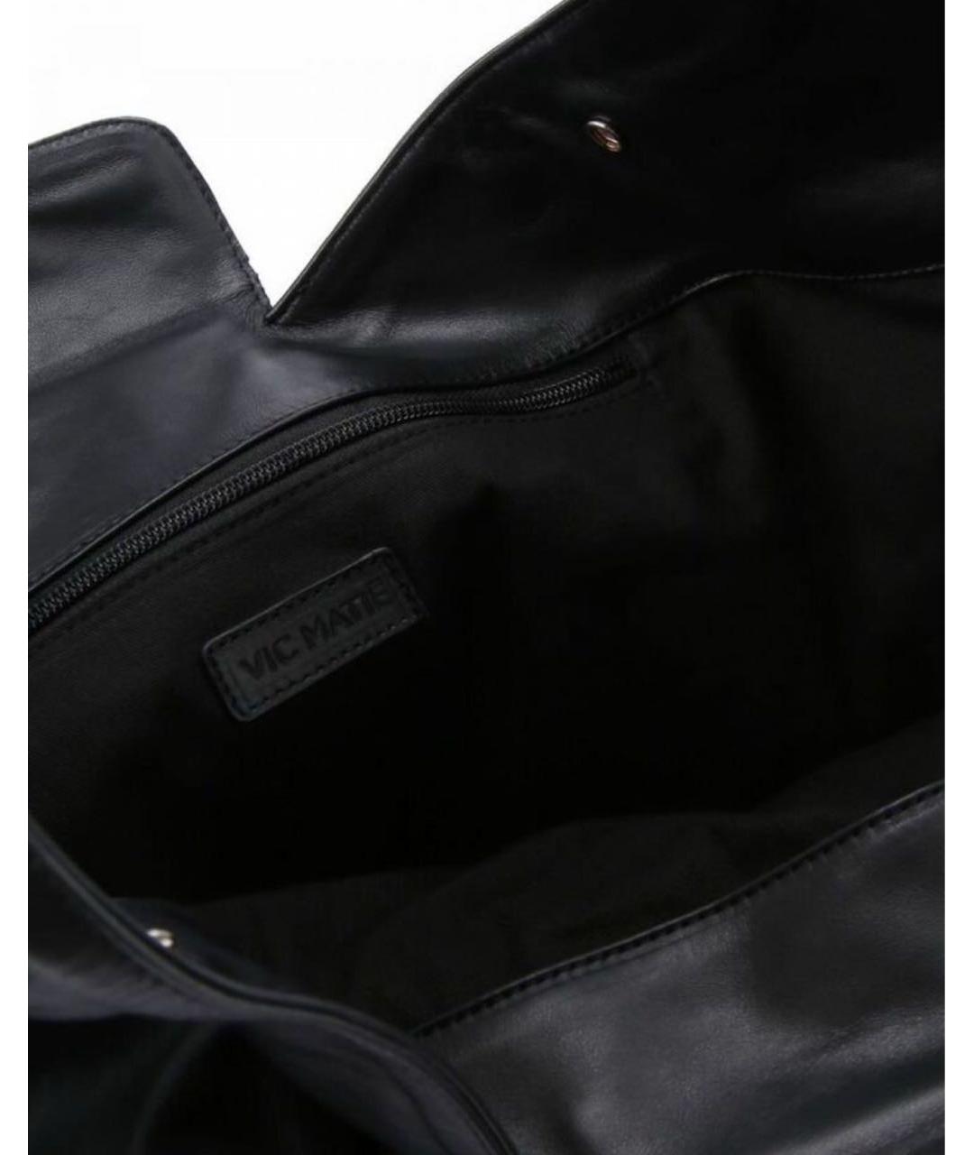 VIC MATIE Черная кожаная сумка тоут, фото 4