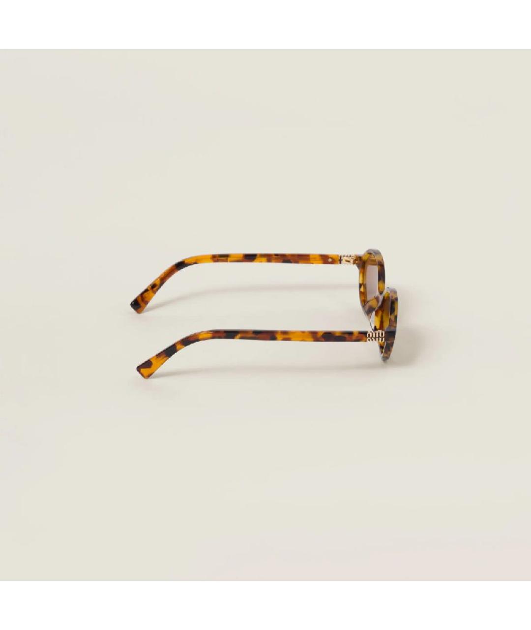 MIU MIU Коричневые пластиковые солнцезащитные очки, фото 2