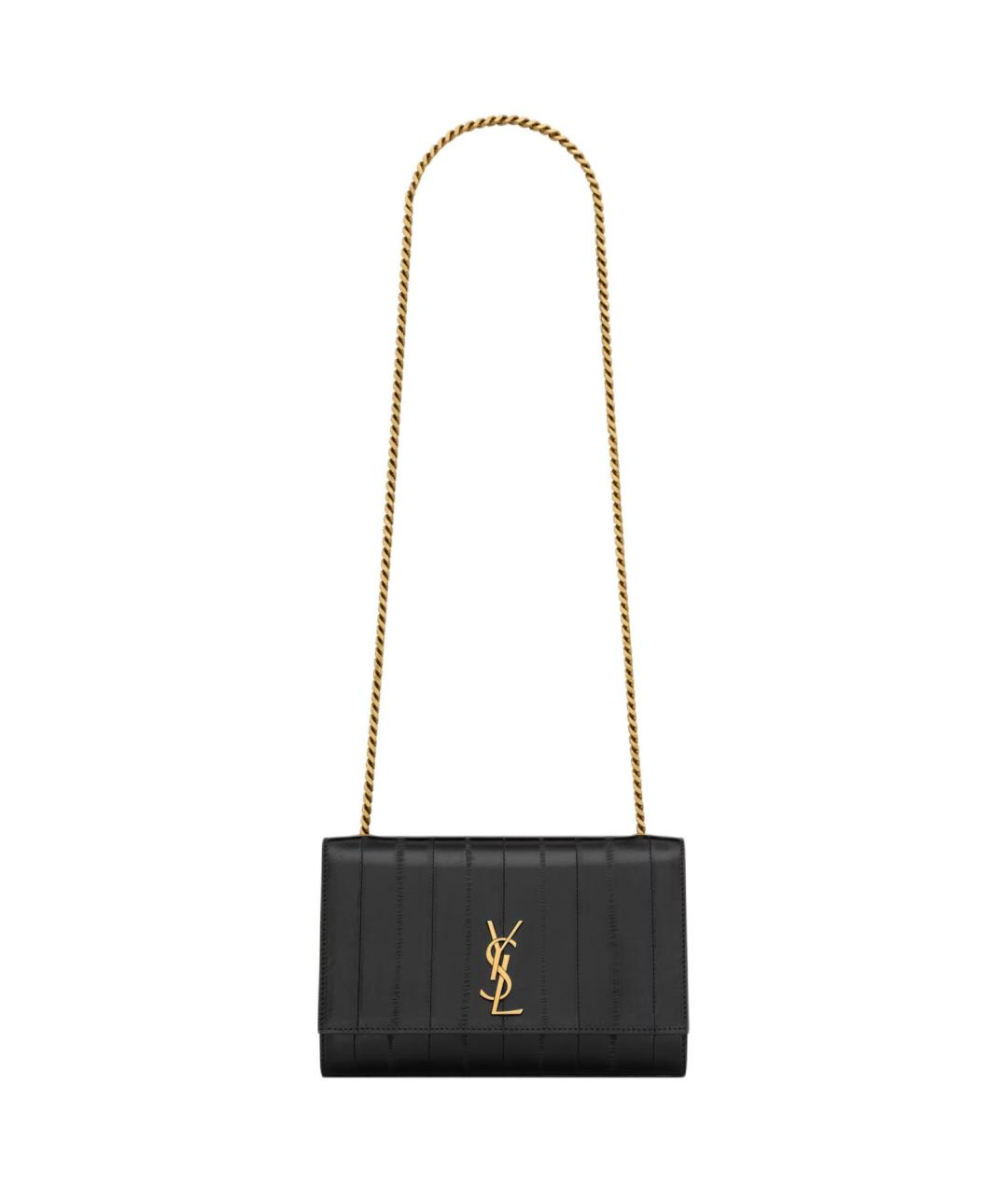 SAINT LAURENT Черная кожаная сумка через плечо, фото 1