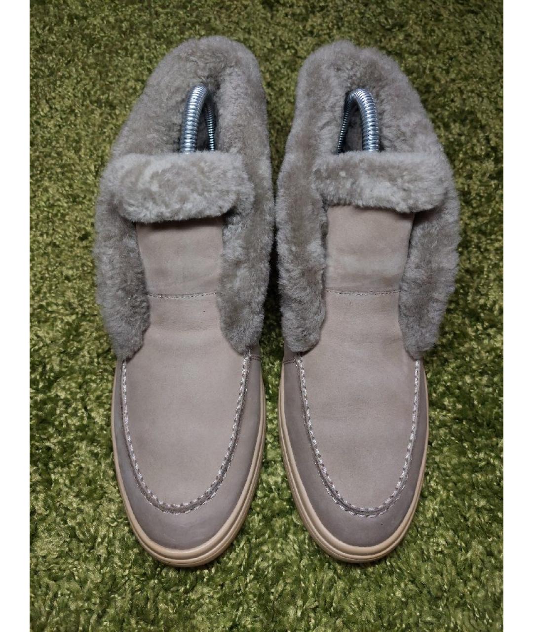 12 STOREEZ Серые кожаные ботинки, фото 2