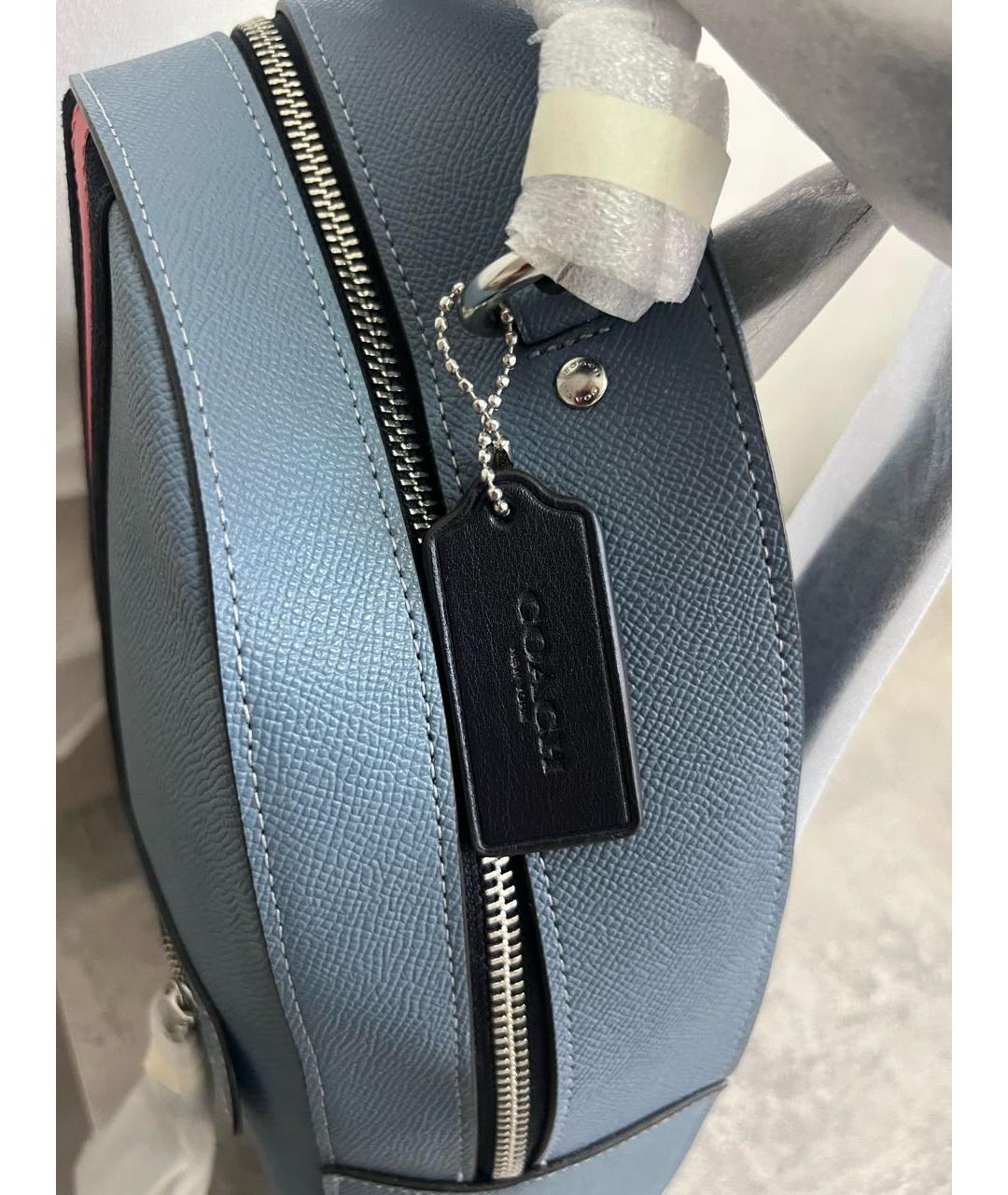 COACH Голубой кожаный рюкзак, фото 4