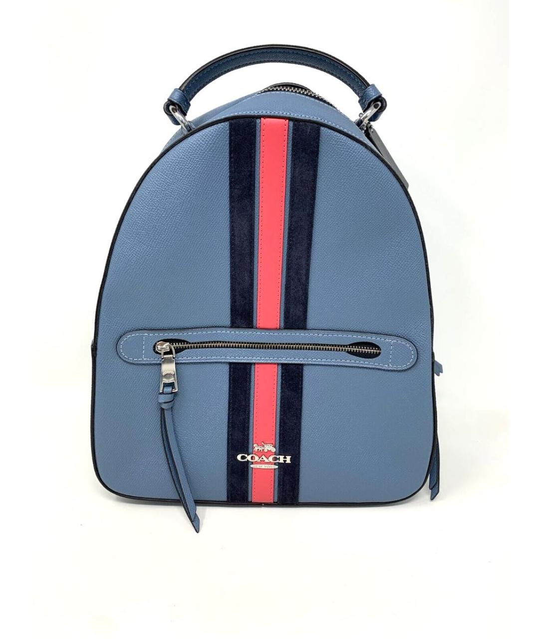 COACH Голубой кожаный рюкзак, фото 5