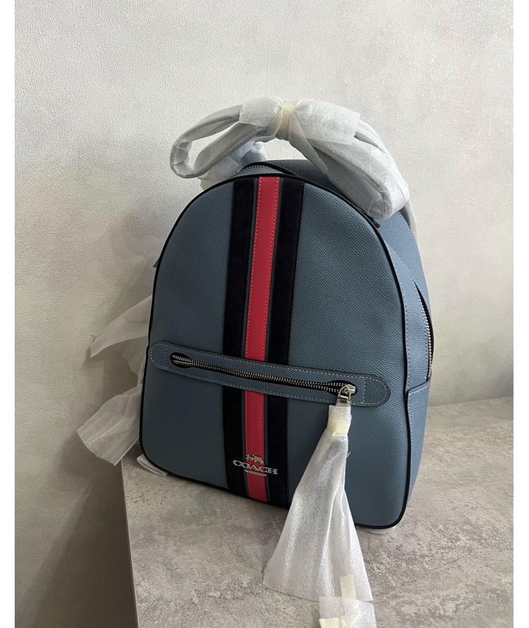 COACH Голубой кожаный рюкзак, фото 2