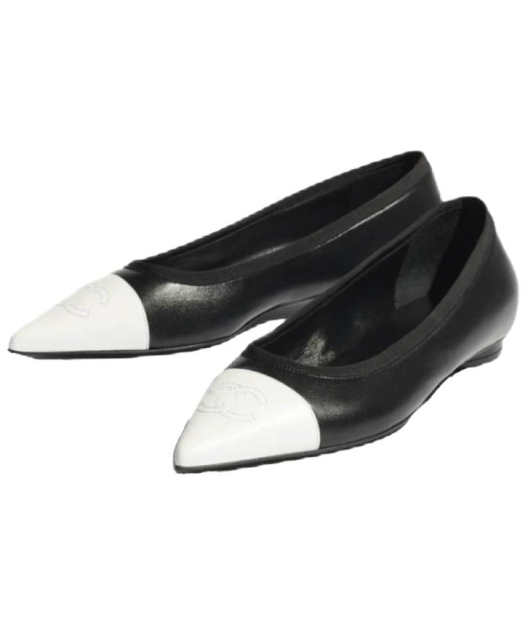 CHANEL Черные кожаные туфли, фото 4