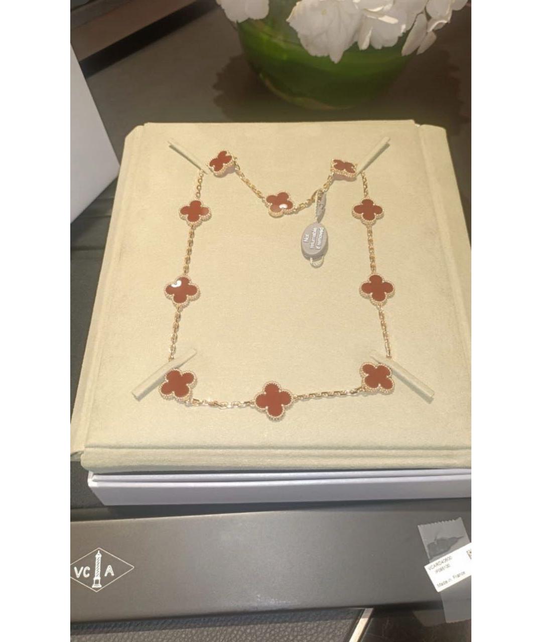 VAN CLEEF & ARPELS Бордовое колье из желтого золота, фото 4