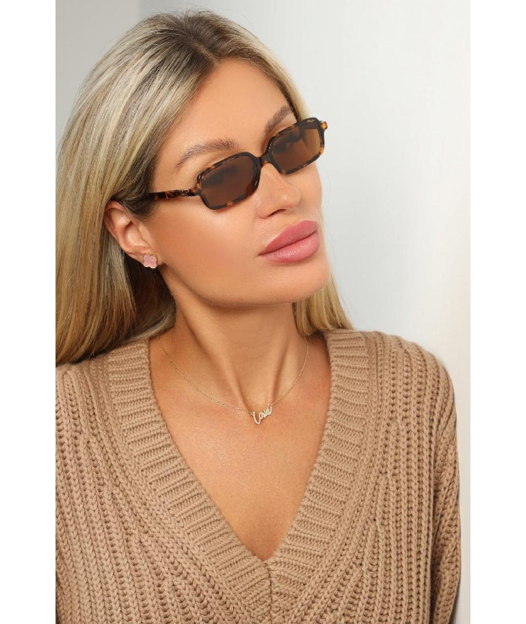 MIU MIU Коричневые пластиковые солнцезащитные очки, фото 6