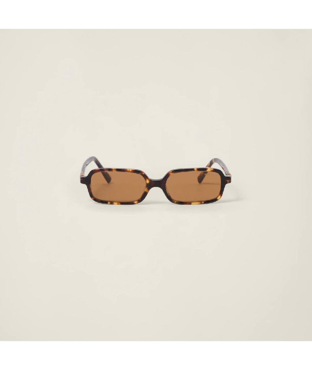 MIU MIU Коричневые пластиковые солнцезащитные очки, фото 2