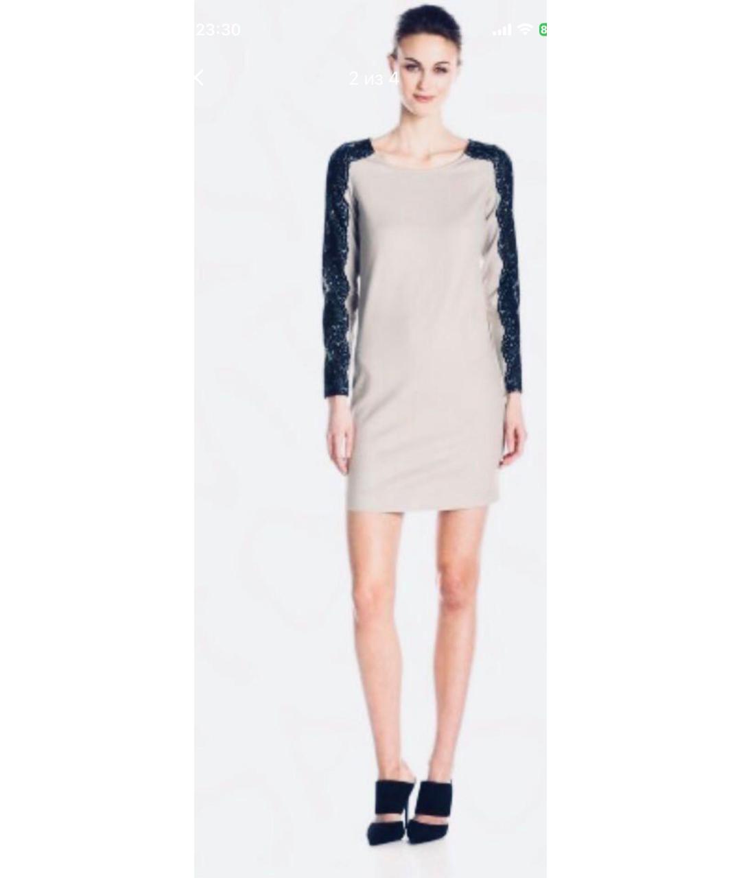 LOVE MOSCHINO Бежевое шерстяное повседневное платье, фото 3