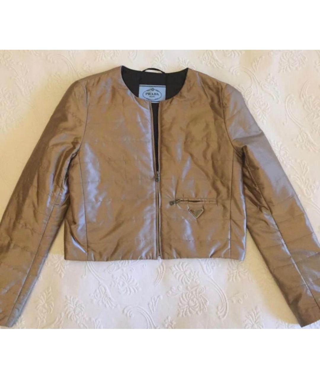 PRADA Бежевая полиэстеровая куртка, фото 8