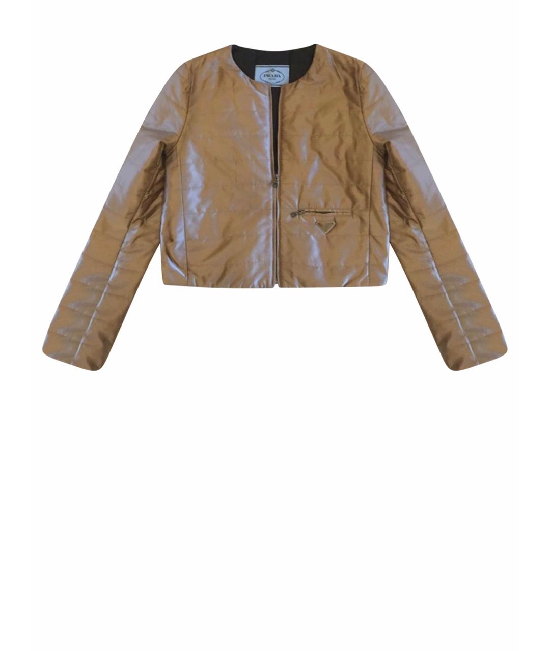 PRADA Бежевая полиэстеровая куртка, фото 1