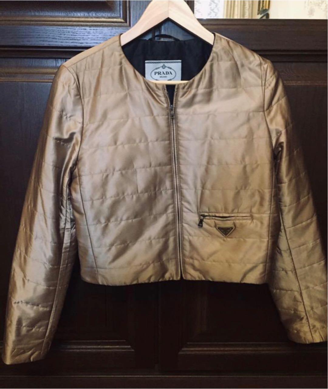 PRADA Бежевая полиэстеровая куртка, фото 3