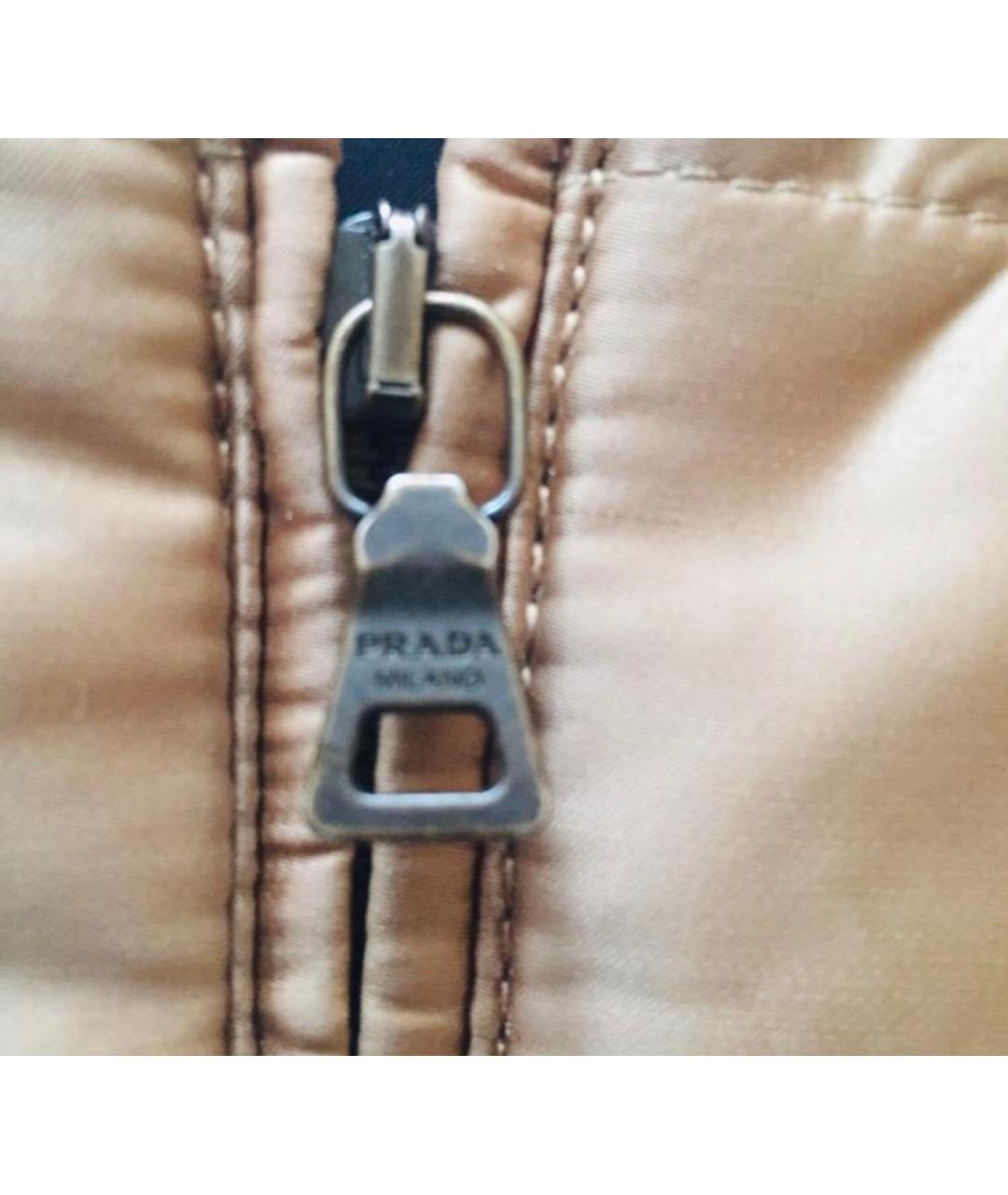 PRADA Бежевая полиэстеровая куртка, фото 5