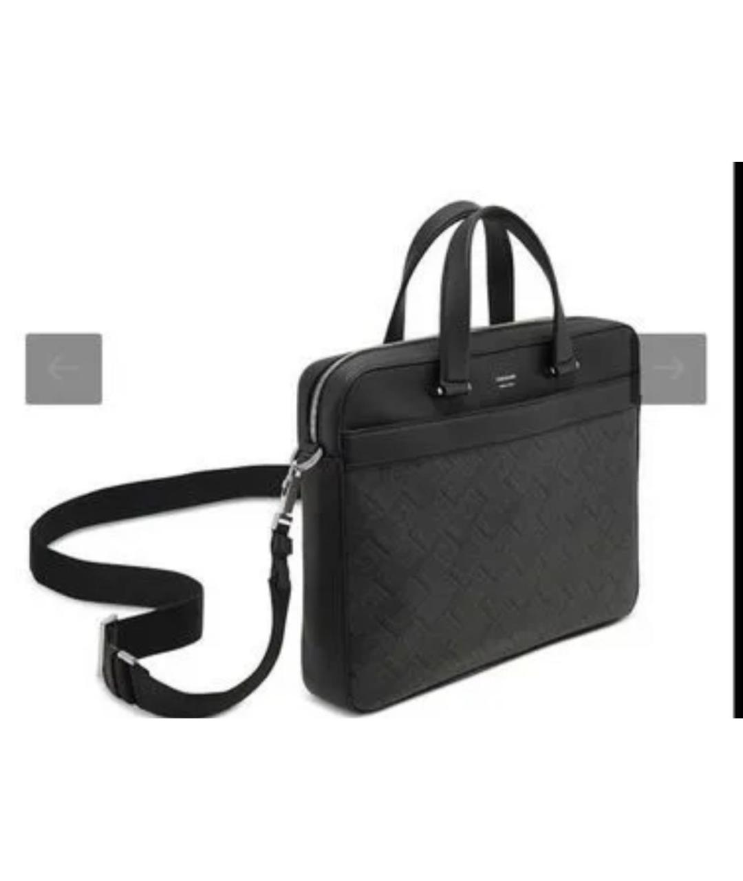 FERRAGAMO Антрацитовый кожаный портфель, фото 5