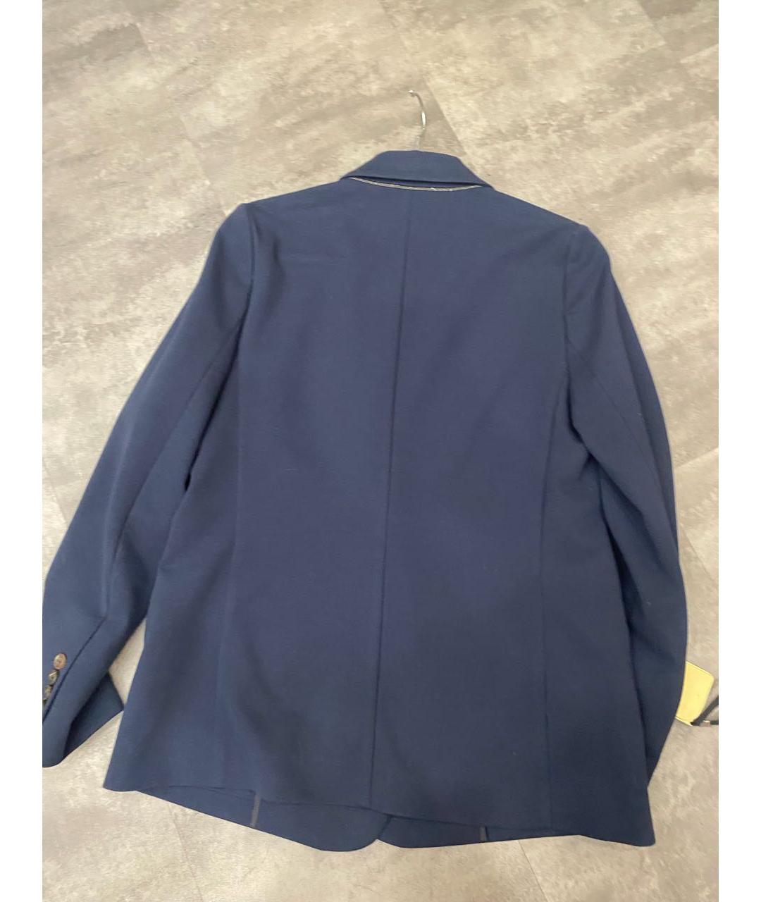BRUNELLO CUCINELLI Темно-синий жакет/пиджак, фото 4