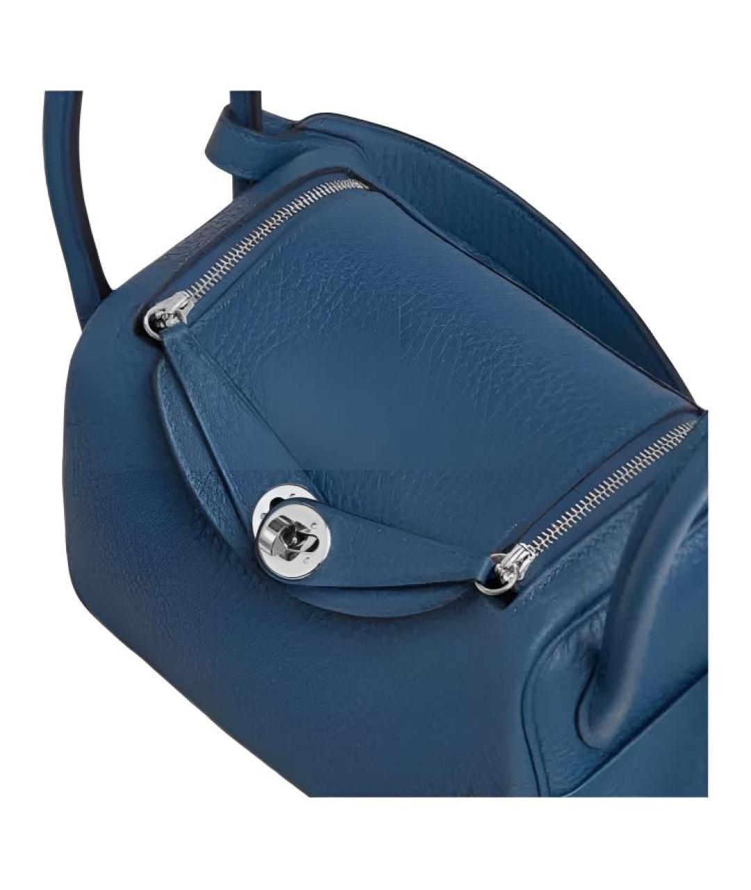 HERMES Синяя кожаная сумка через плечо, фото 4