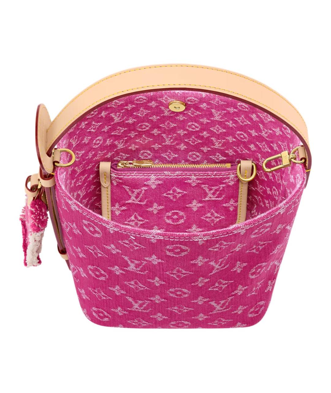LOUIS VUITTON Розовая хлопковая сумка через плечо, фото 5