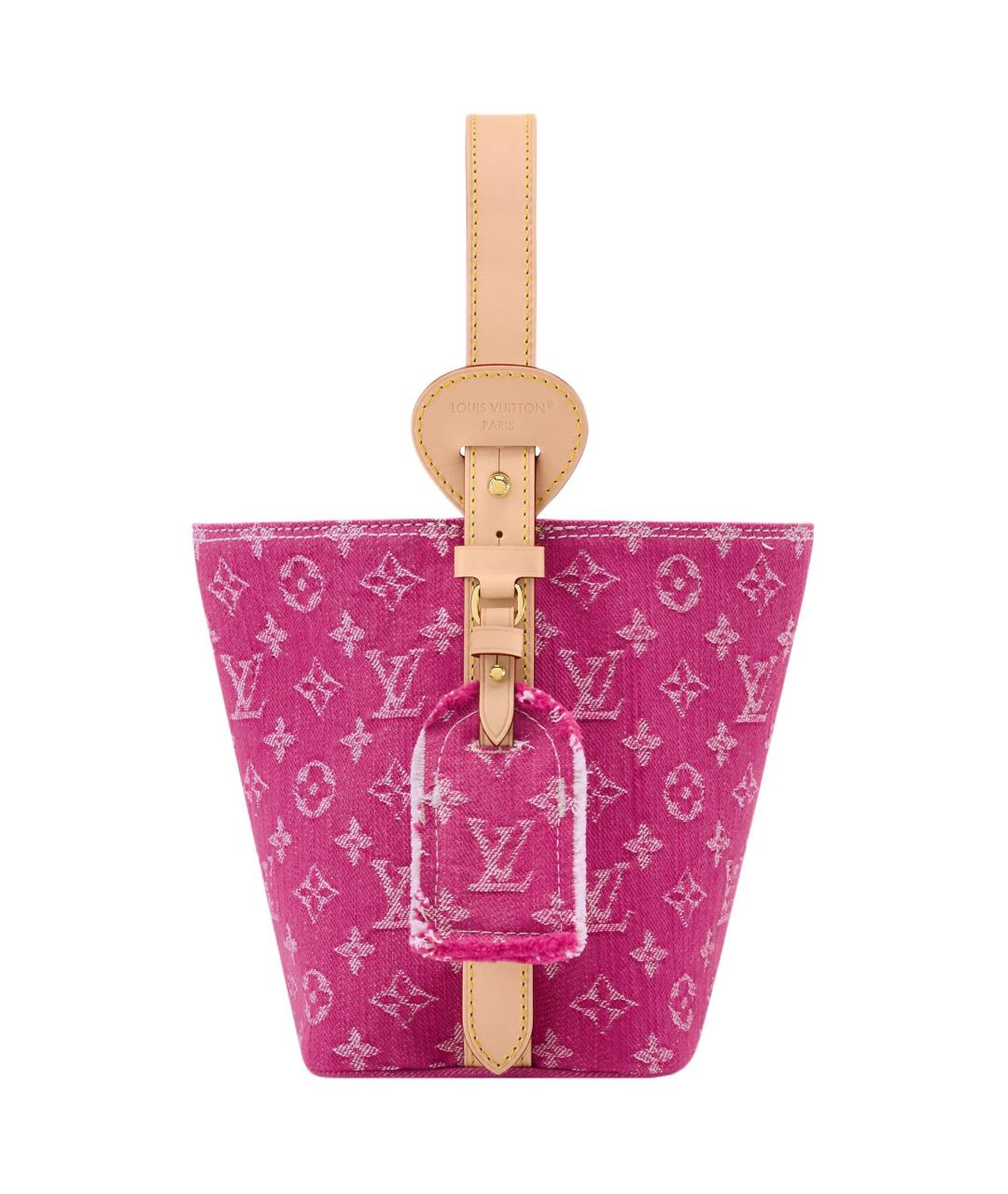 LOUIS VUITTON Розовая хлопковая сумка через плечо, фото 3