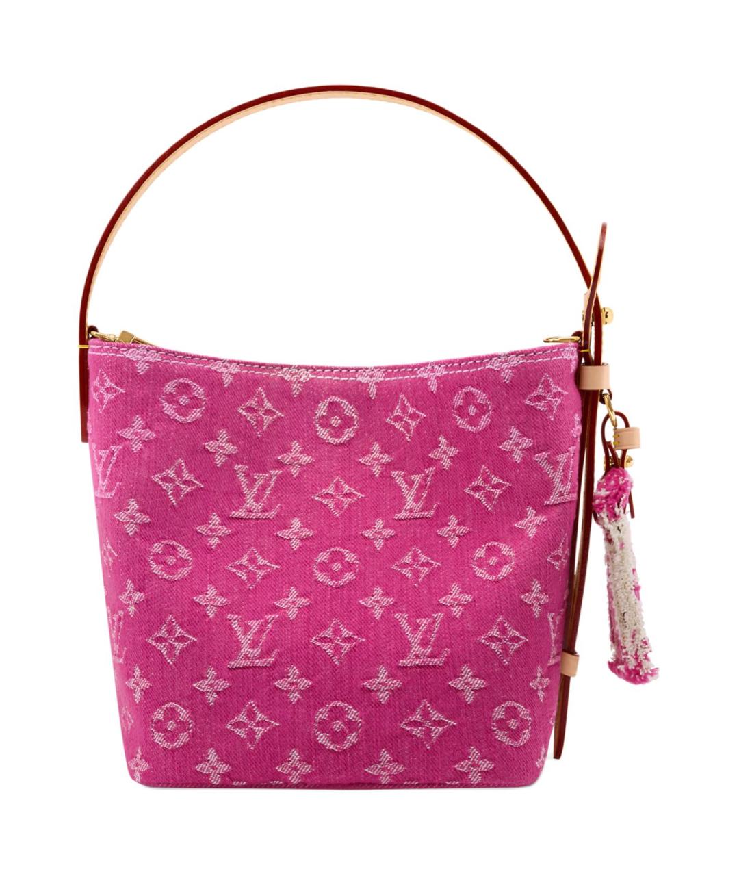 LOUIS VUITTON Розовая хлопковая сумка через плечо, фото 4