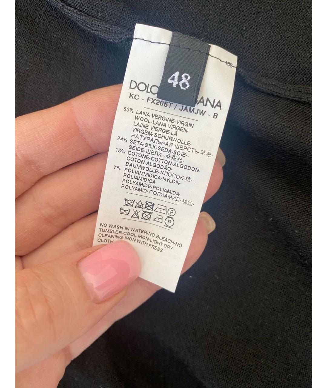 DOLCE&GABBANA Черный шерстяной кардиган, фото 6