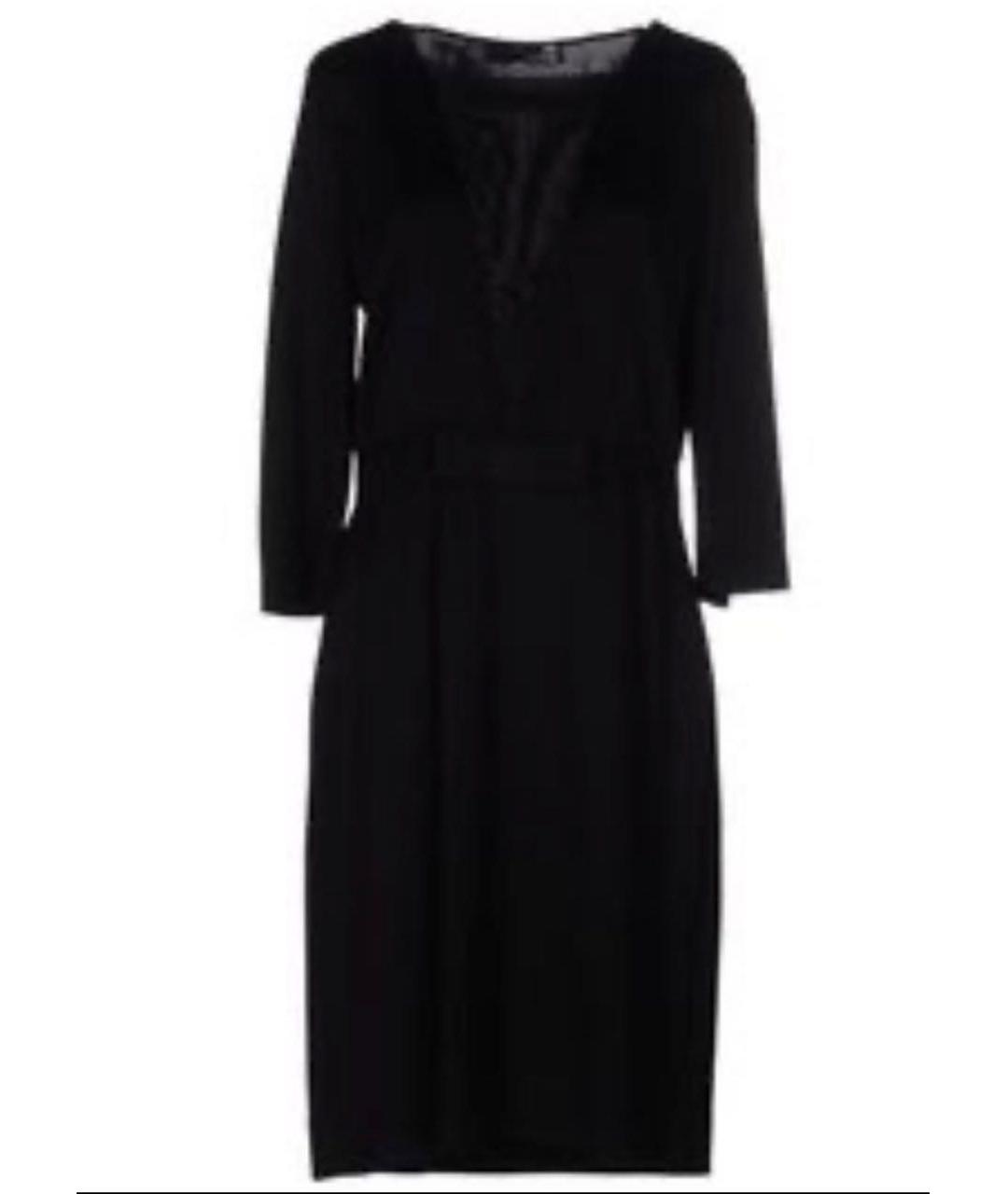 LOVE MOSCHINO Черное вискозное вечернее платье, фото 6