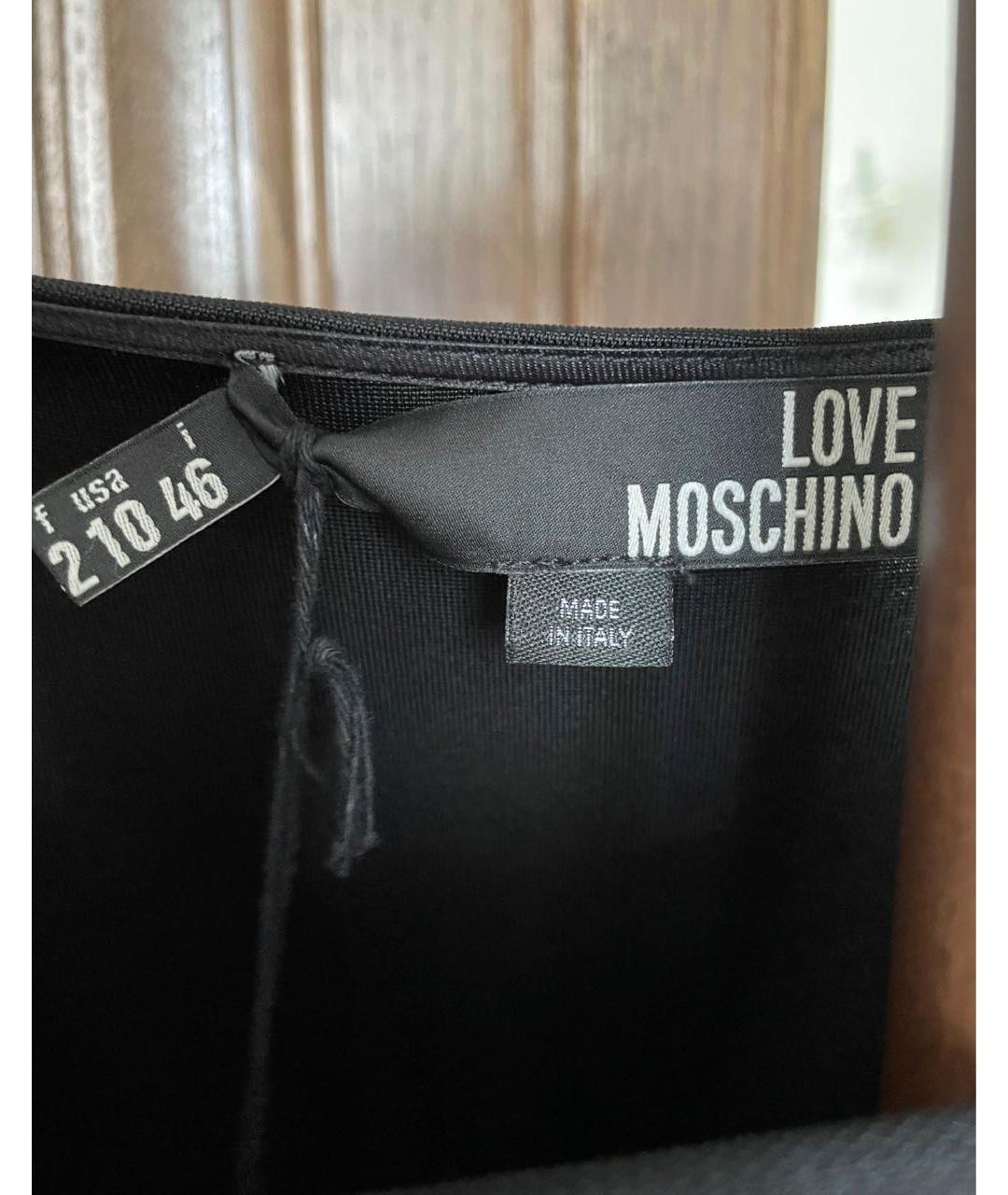 LOVE MOSCHINO Черное вискозное вечернее платье, фото 5
