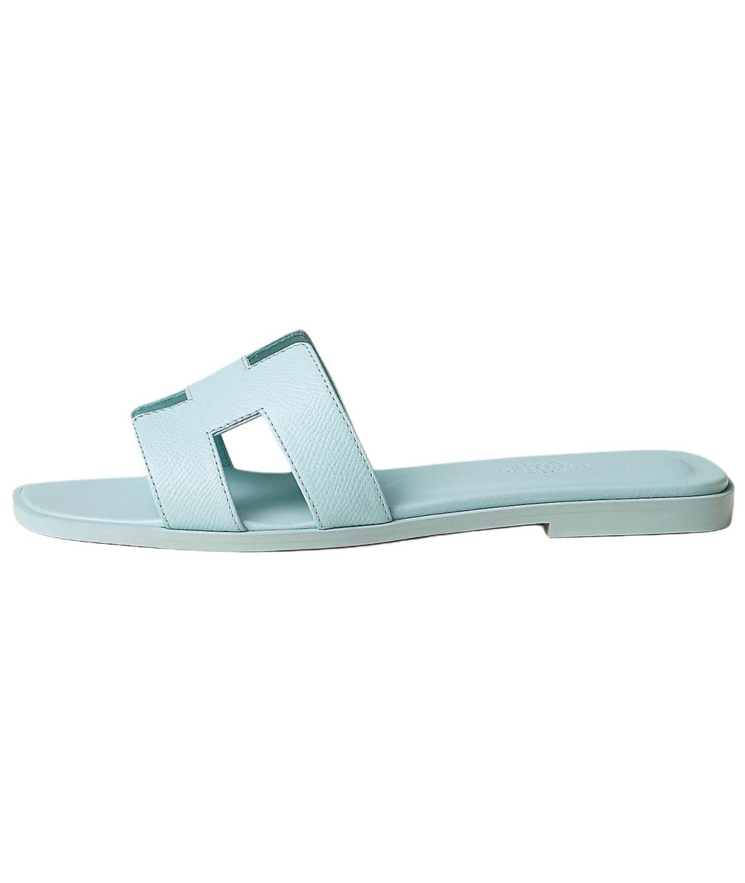 HERMES Голубые сандалии, фото 2