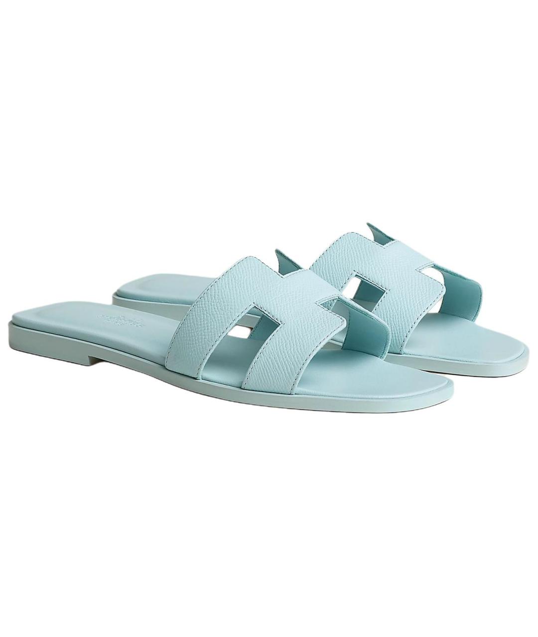 HERMES Голубые сандалии, фото 3