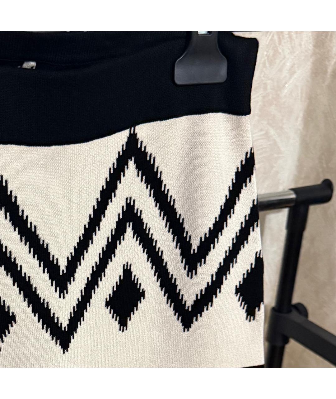 ELISABETTA FRANCHI Белая вискозная юбка миди, фото 4