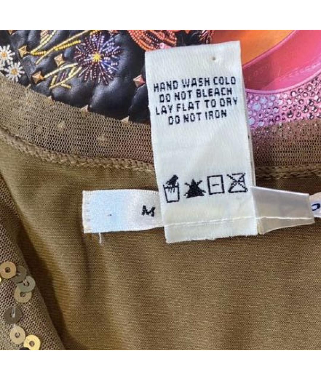 MAX MARA STUDIO Хаки полиэстеровое коктейльное платье, фото 6