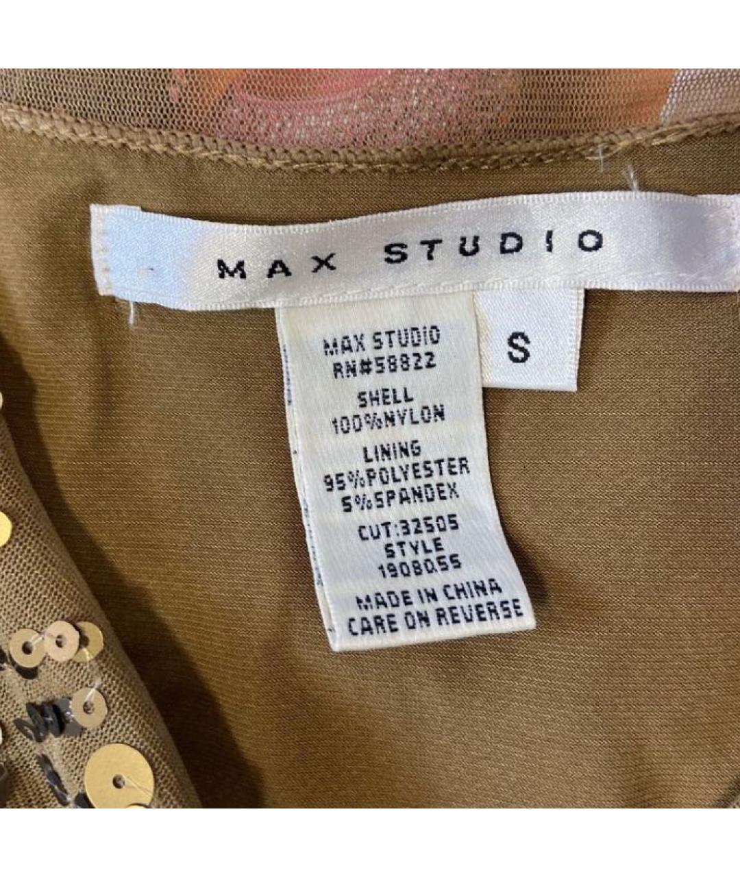 MAX MARA STUDIO Хаки полиэстеровое коктейльное платье, фото 5