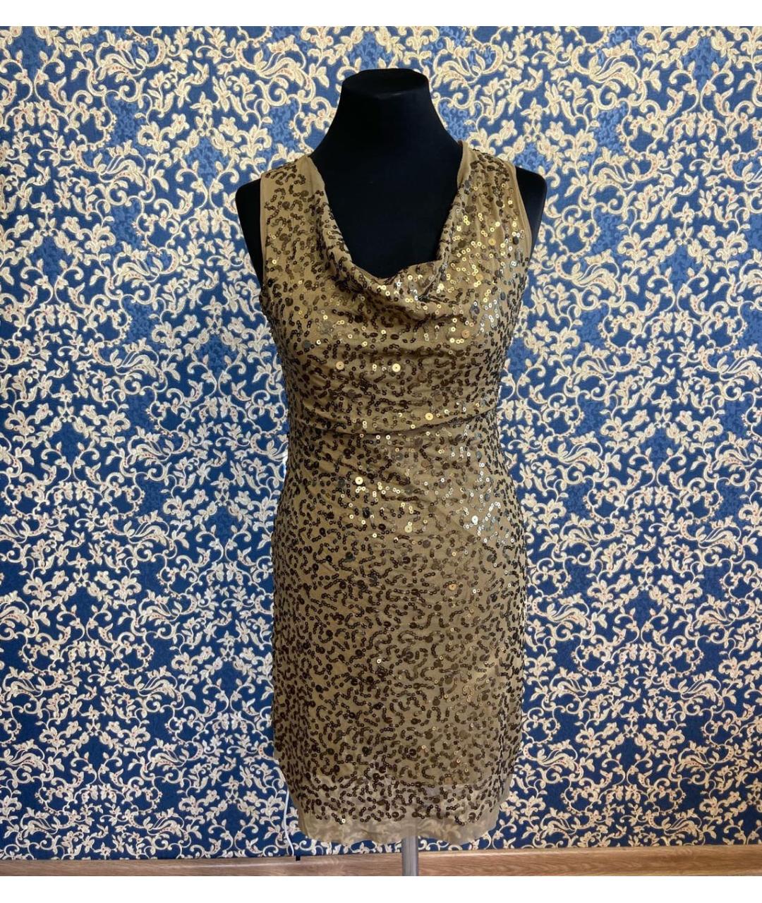 MAX MARA STUDIO Хаки полиэстеровое коктейльное платье, фото 7