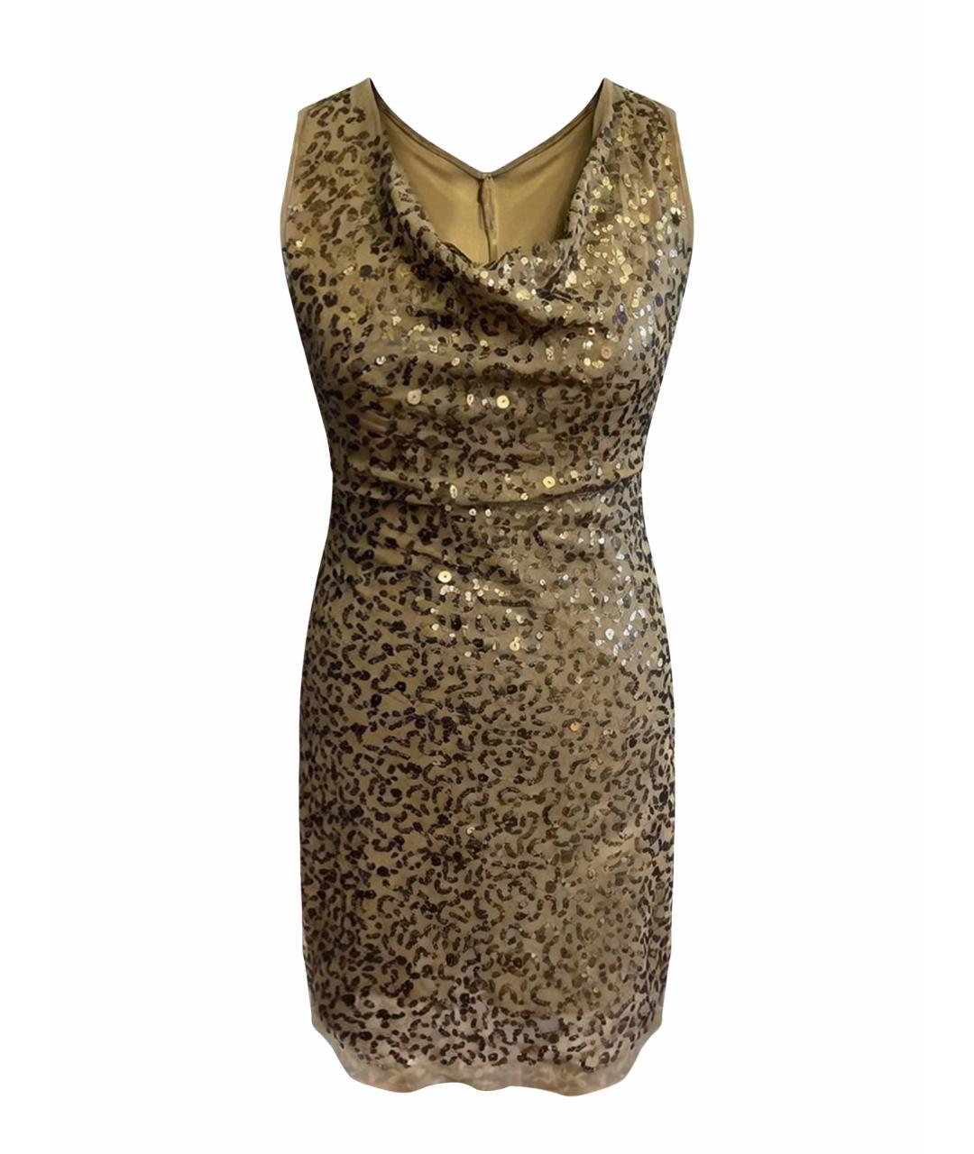 MAX MARA STUDIO Хаки полиэстеровое коктейльное платье, фото 1