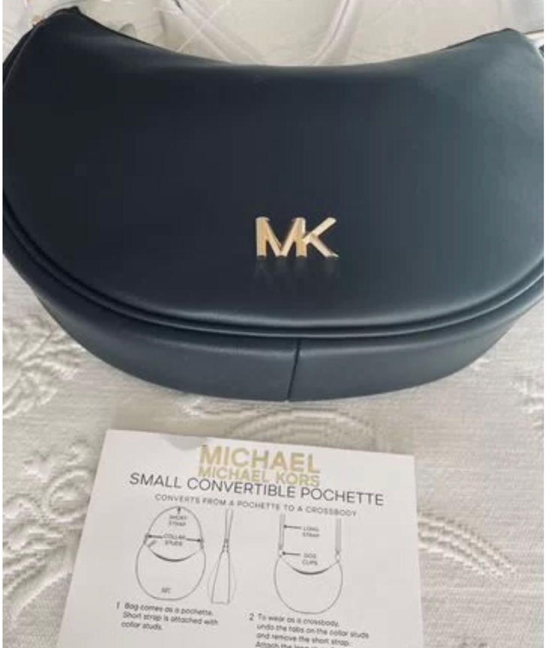 MICHAEL MICHAEL KORS Черная кожаная сумка с короткими ручками, фото 2