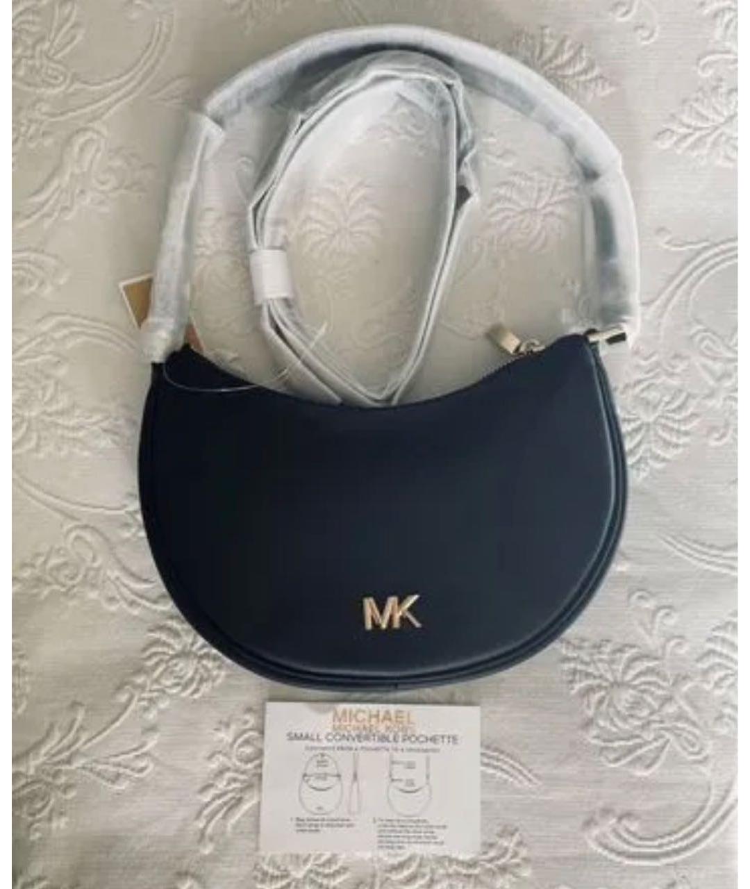 MICHAEL MICHAEL KORS Черная кожаная сумка с короткими ручками, фото 8