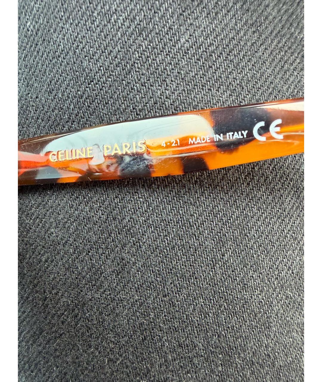 CELINE Коричневые пластиковые солнцезащитные очки, фото 3