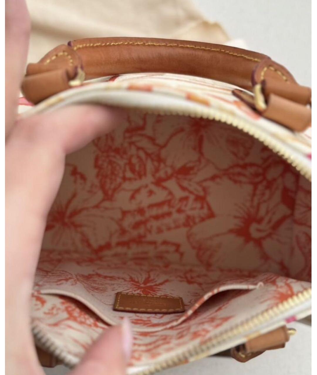 LOUIS VUITTON Бежевая кожаная сумка с короткими ручками, фото 7