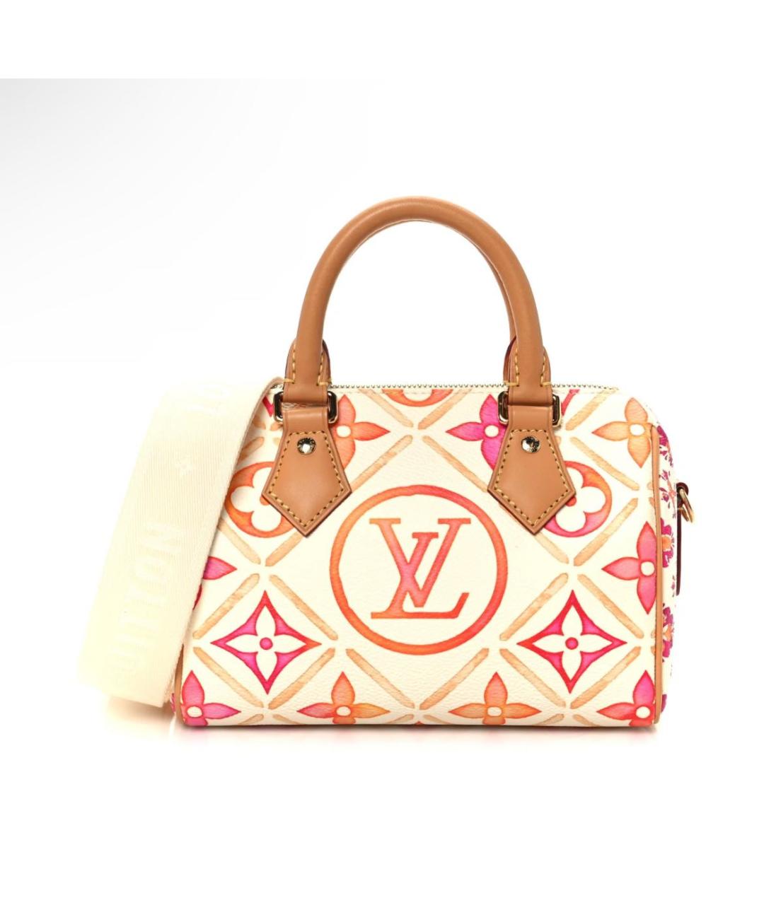 LOUIS VUITTON Бежевая кожаная сумка с короткими ручками, фото 8