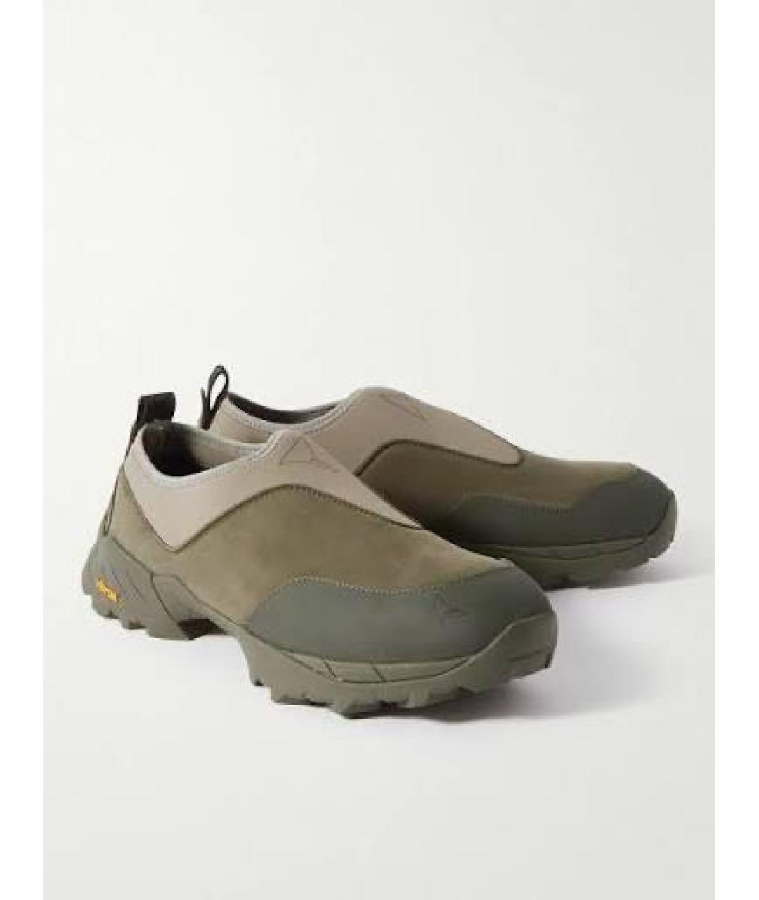 ROA Хаки нубуковые низкие кроссовки / кеды, фото 2