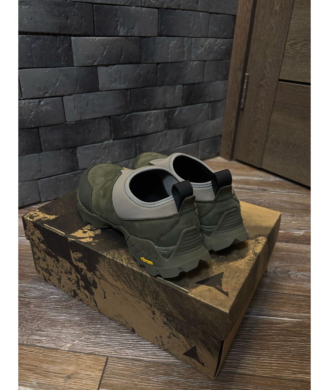 ROA Хаки нубуковые низкие кроссовки / кеды, фото 4