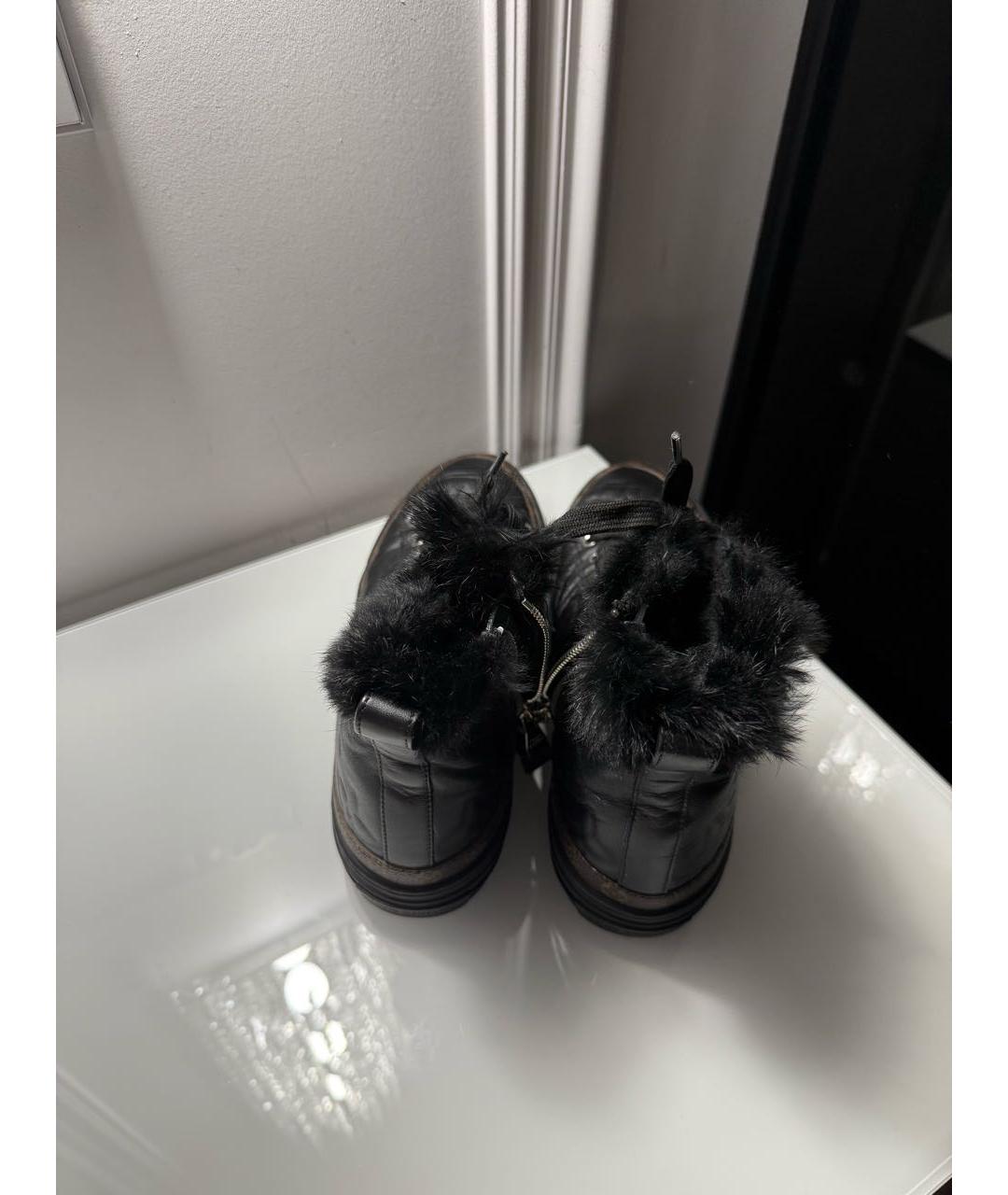 LOUIS VUITTON Черные кожаные брогги и оксфорды, фото 3