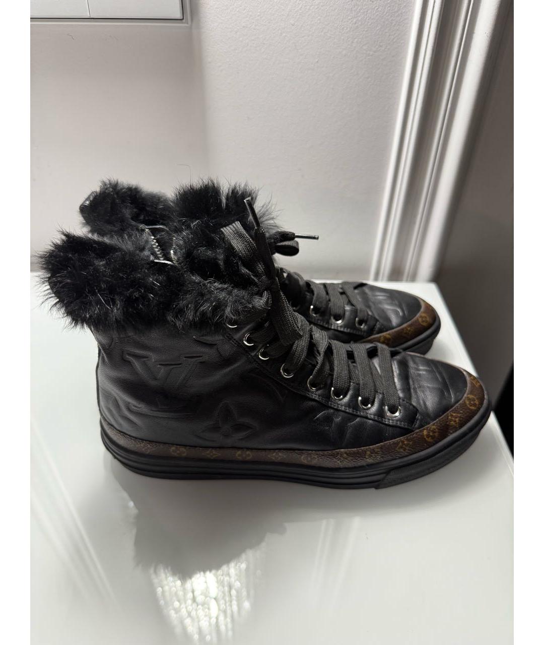 LOUIS VUITTON Черные кожаные брогги и оксфорды, фото 4