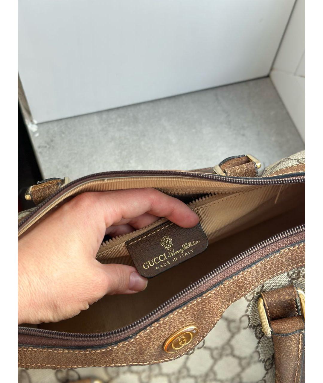 GUCCI Коричневая дорожная/спортивная сумка, фото 7