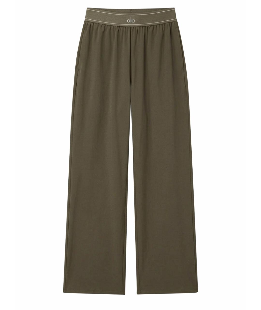 ALO YOGA Зеленые прямые брюки, фото 1
