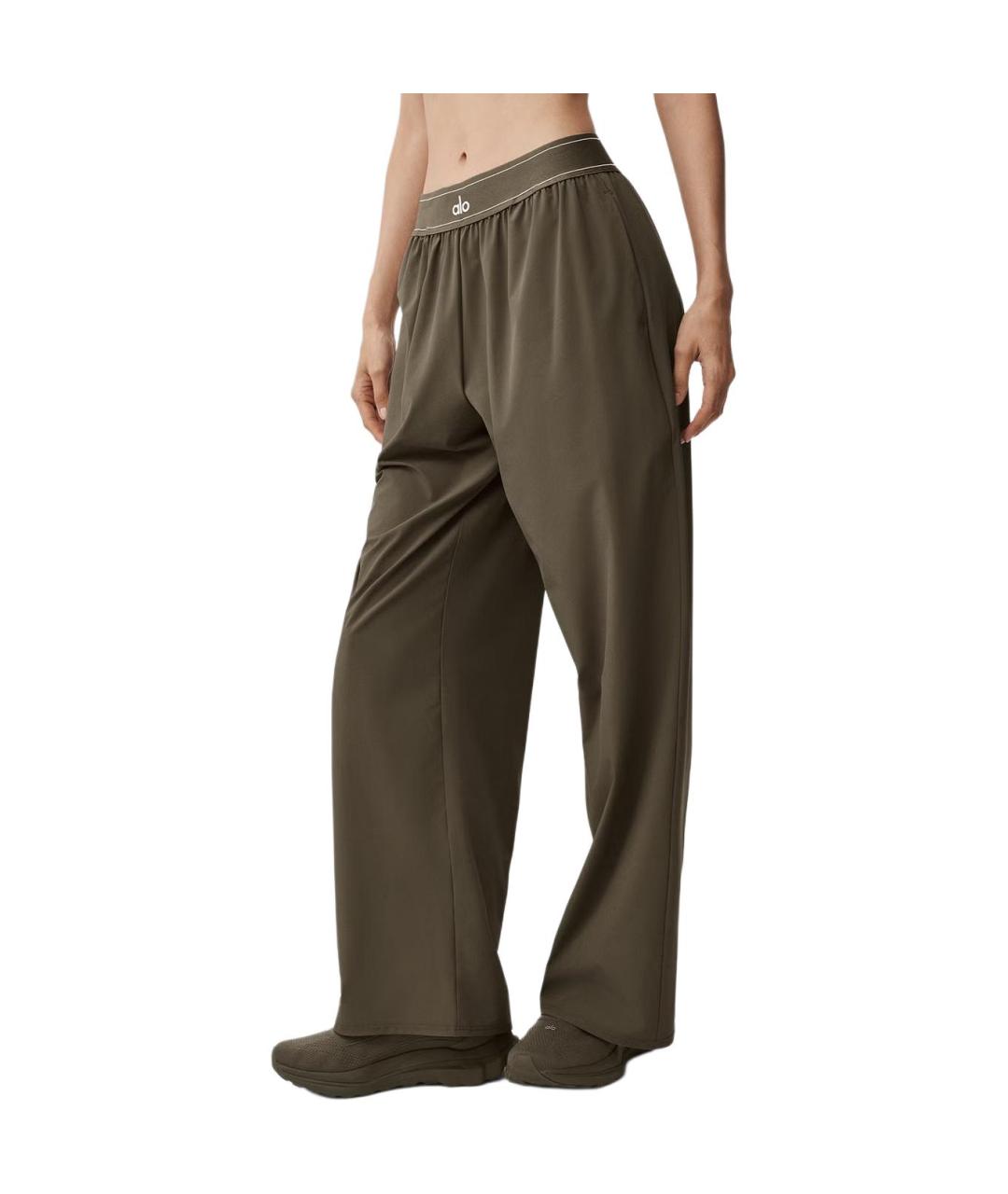 ALO YOGA Зеленые прямые брюки, фото 3