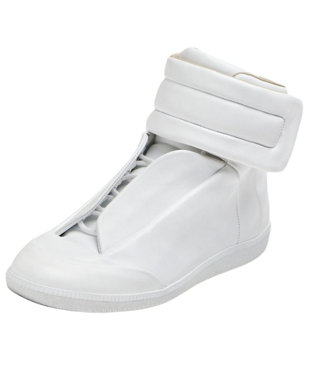 MAISON MARGIELA Белые кожаные низкие кроссовки / кеды, фото 3