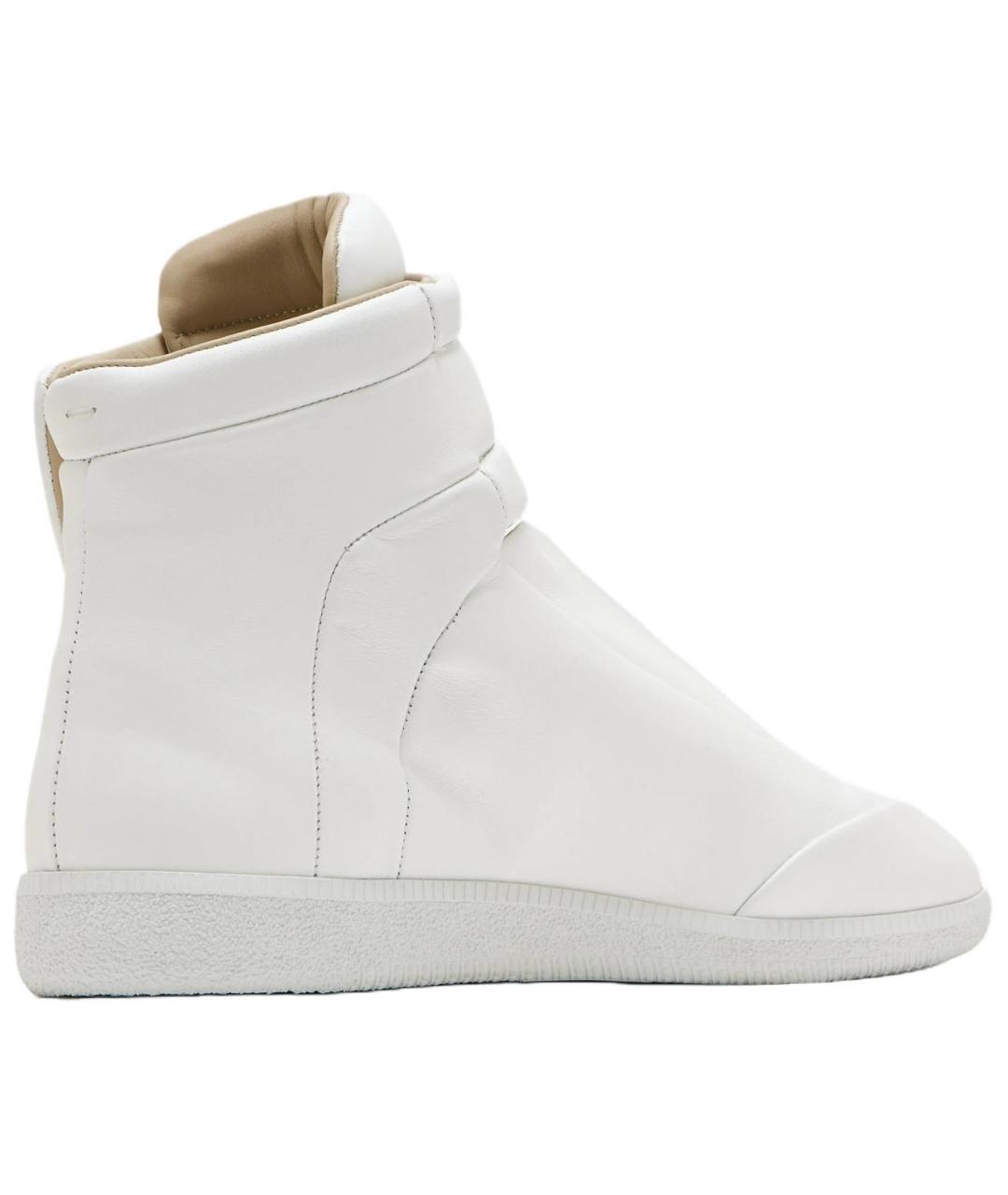 MAISON MARGIELA Белые кожаные низкие кроссовки / кеды, фото 4