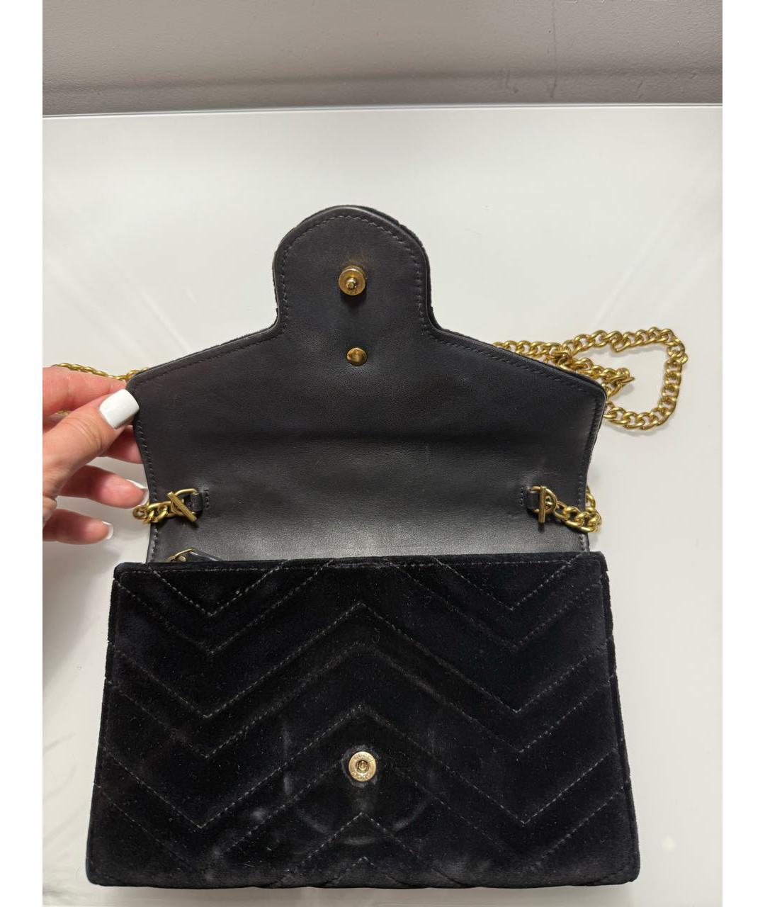 GUCCI Черная бархатная сумка через плечо, фото 3