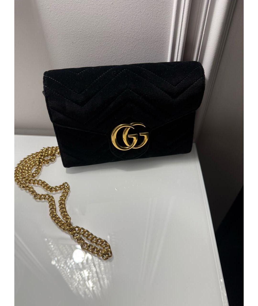 GUCCI Черная бархатная сумка через плечо, фото 2